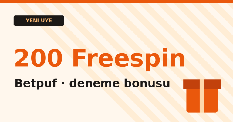 Betpuf Yeni Üye Bonusu: 200 Freespin Deneme Bonusu